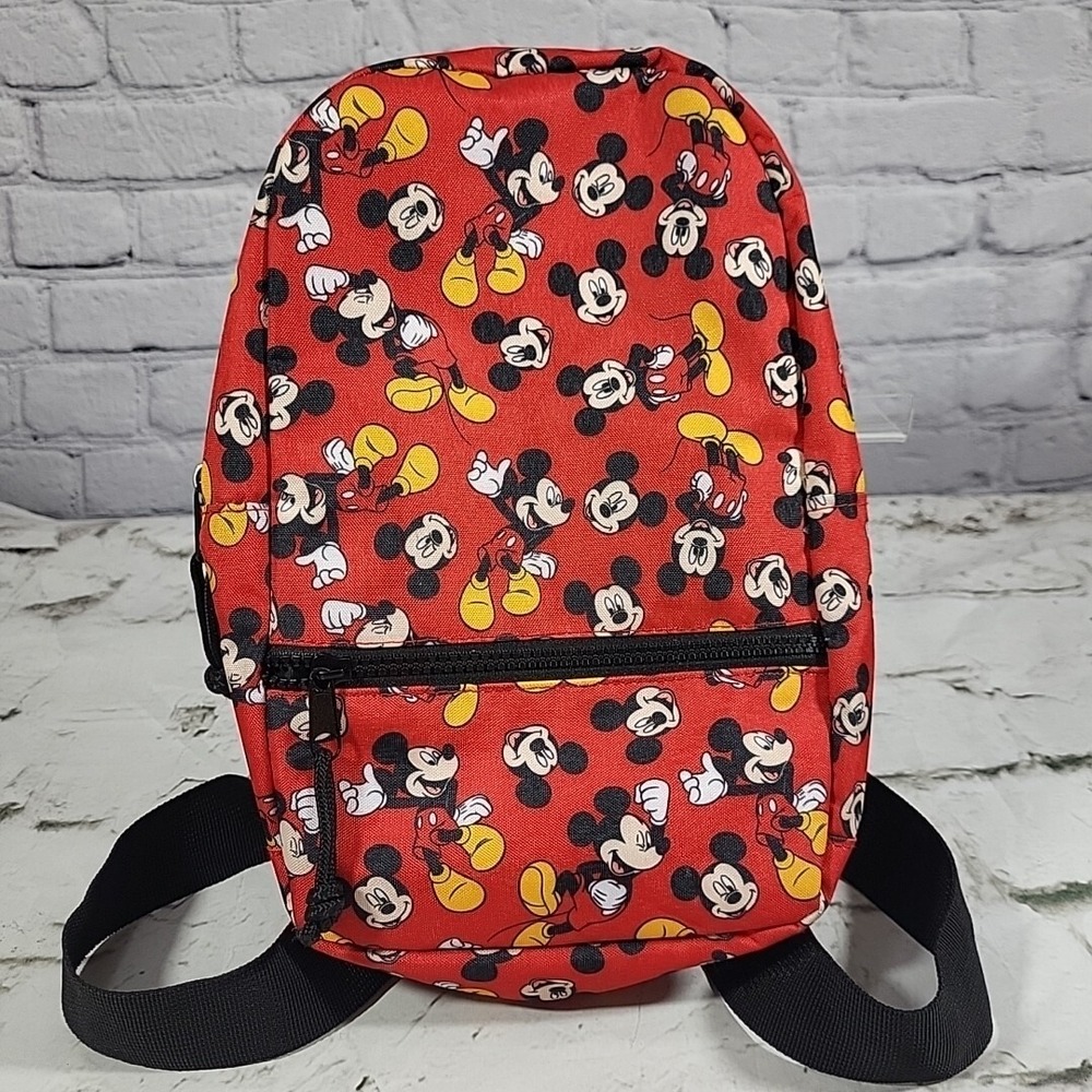 Disney‎ Backpack Purse Bag Classic Red Mickey Mouse Small Travel Weekender